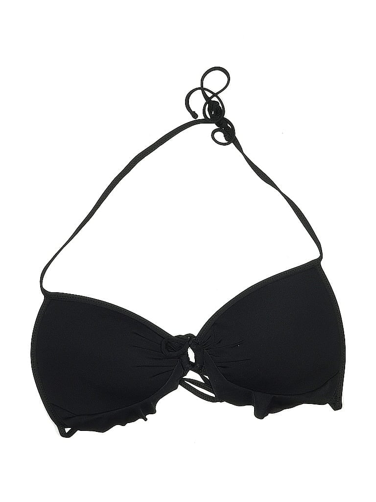 Pre-owned Assorted Brands Swimsuit Top Black Solid Pattern Swimwear