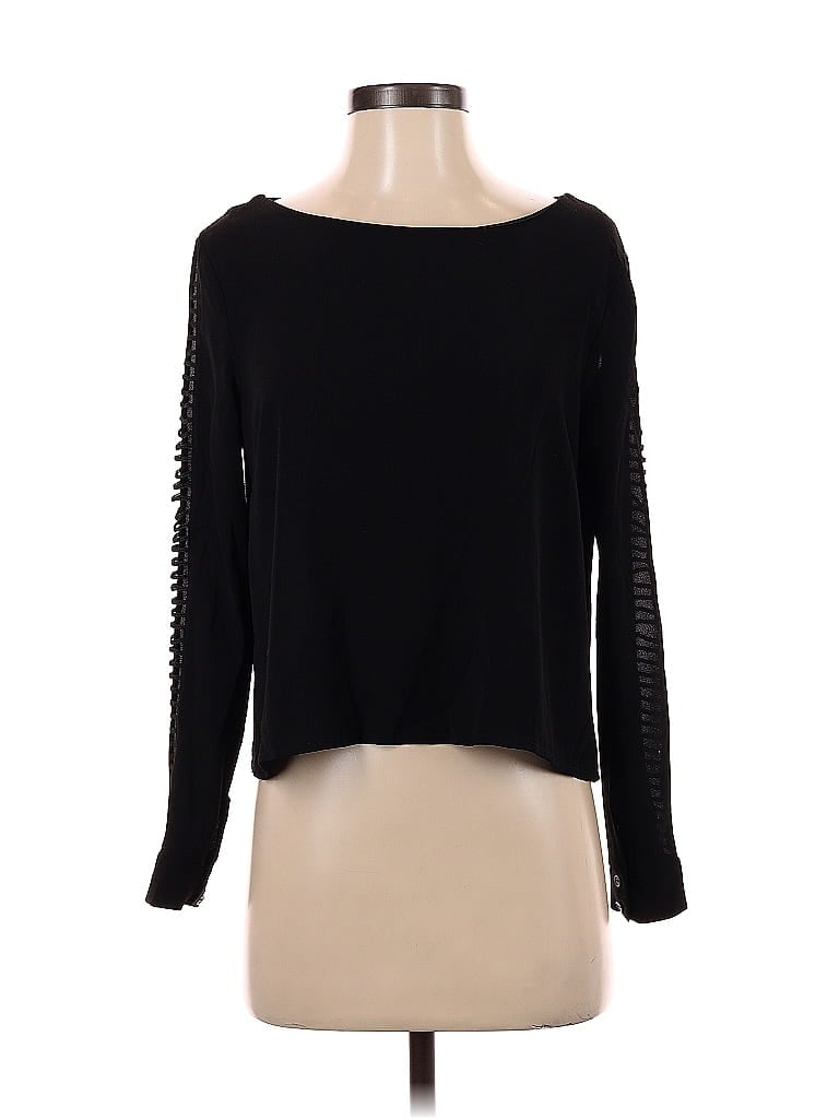 Pre-owned Astr Long Sleeve Top Black Boatneck Tops