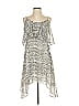 BCBGeneration 100% Polyester Print Silver White Cocktail Dress Size S - photo 1