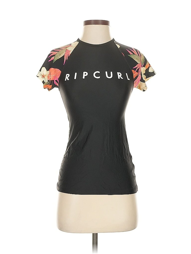 Pre-owned Rip Curl Short Sleeve T-shirt In Black