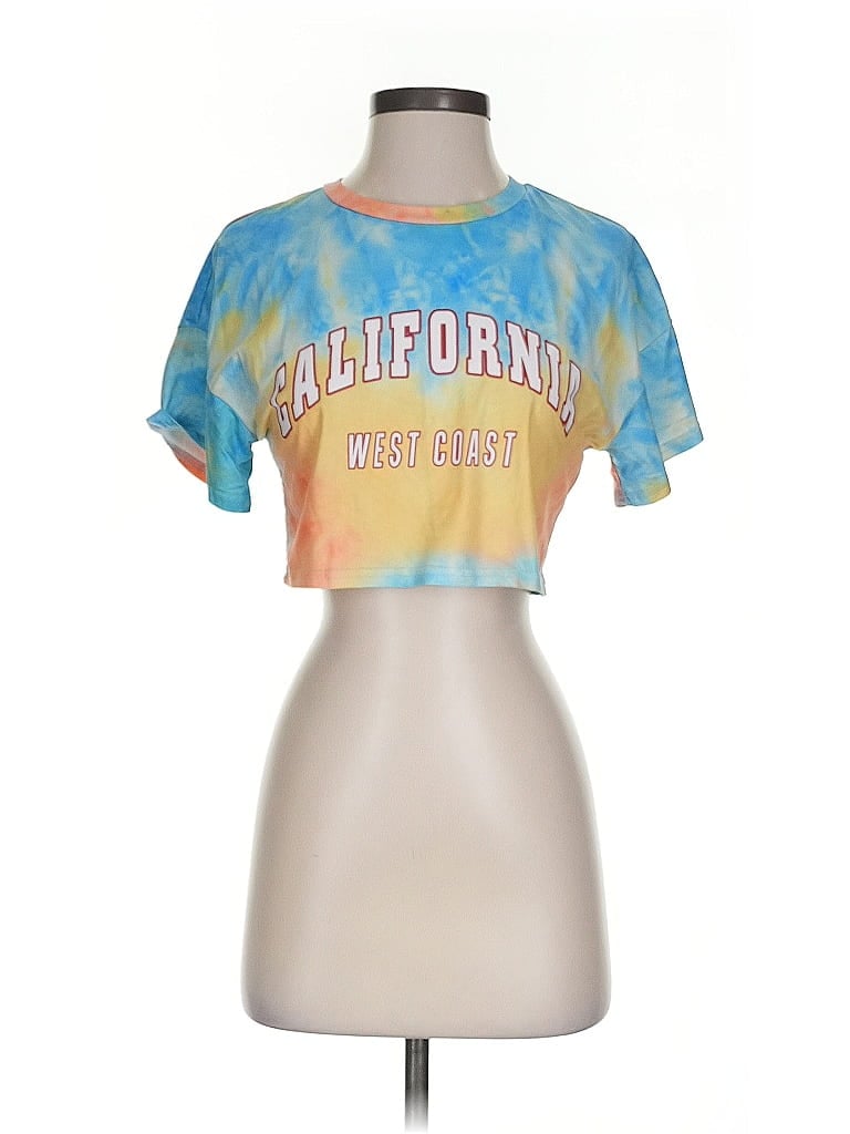 Pre-owned Shein Short Sleeve T-shirt In Blue