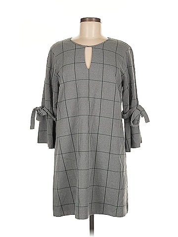 Waverly Grey Tie Sleeve Plaid Shift (view 1)