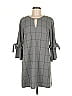 Waverly Grey Plaid Gray Tie Sleeve Plaid Shift Size M - photo 1