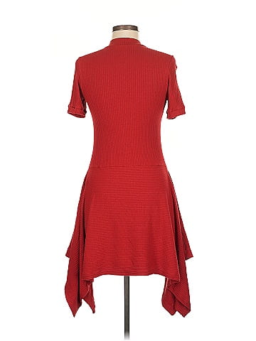 Susana Monaco Red Ribbed Dress (view 2)