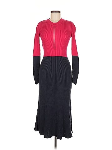 Cedric Charlier Long Sleeve Colorblock Knit Dress (view 1)