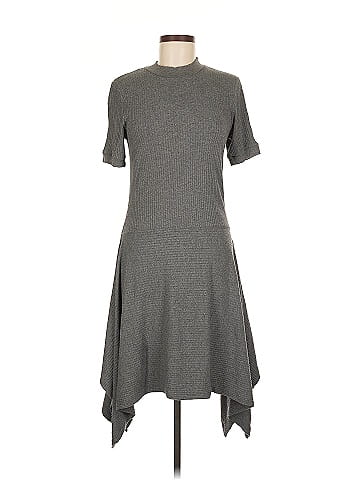 Susana Monaco Graphite Ribbed Dress (view 1)