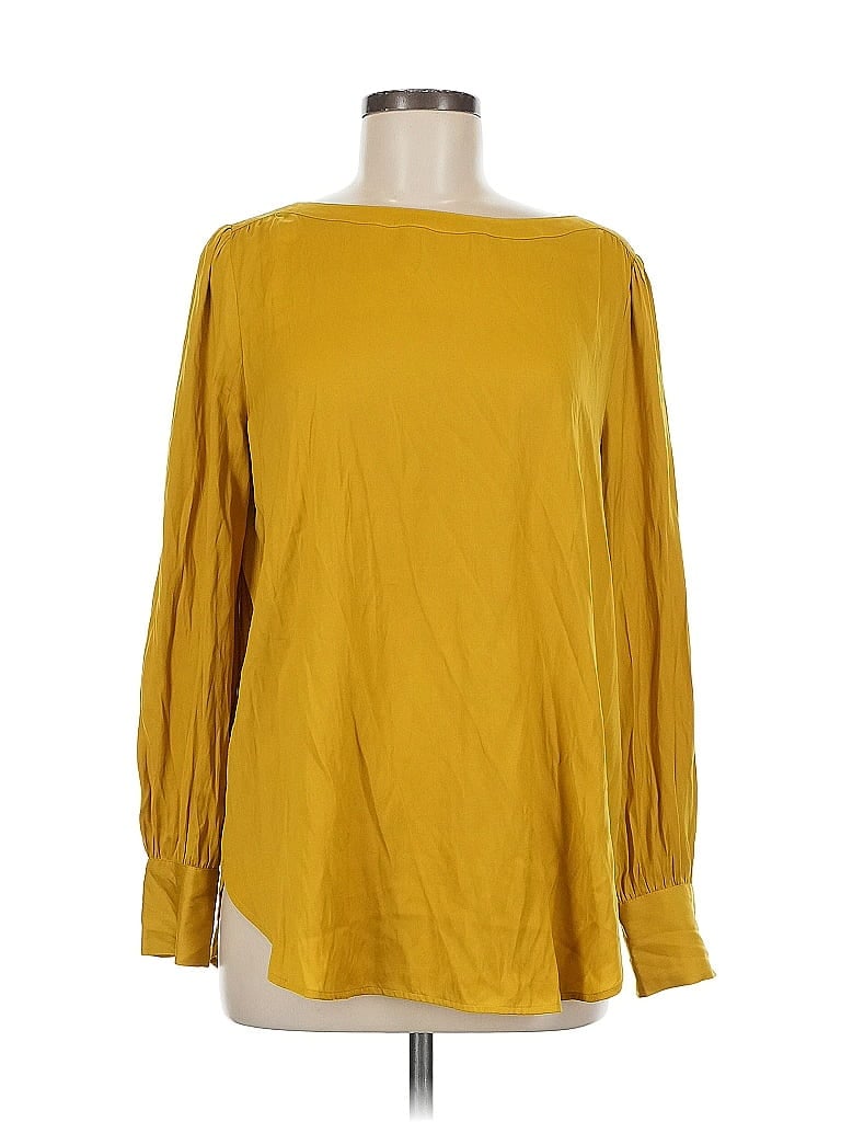 Pre-owned Ann Taylor Loft Long Sleeve Blouse In Yellow