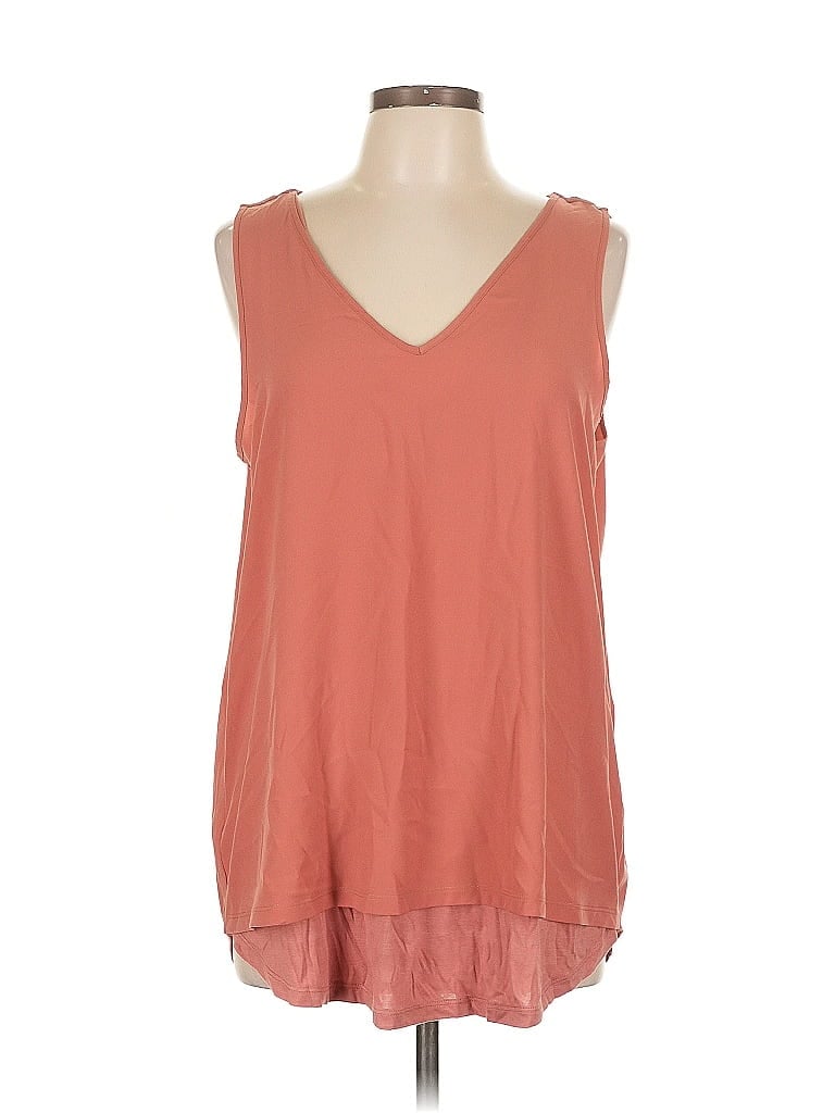 Pre-owned Ann Taylor Loft Outlet Sleeveless Top Orange V Neck Tops