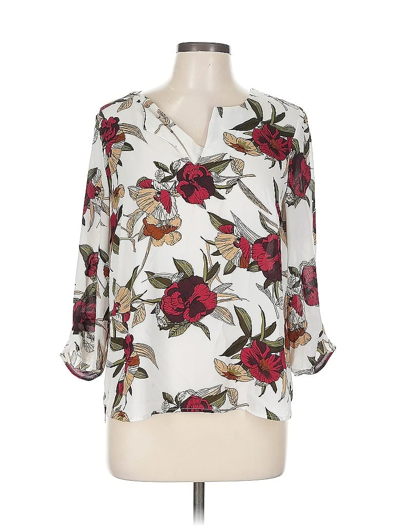 Pre-owned Dr2 3/4 Sleeve Blouse In White