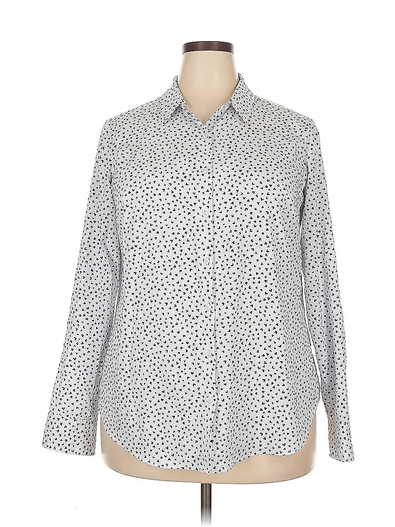A NEW DAY Pre-owned Long Sleeve Blouse In Silver
