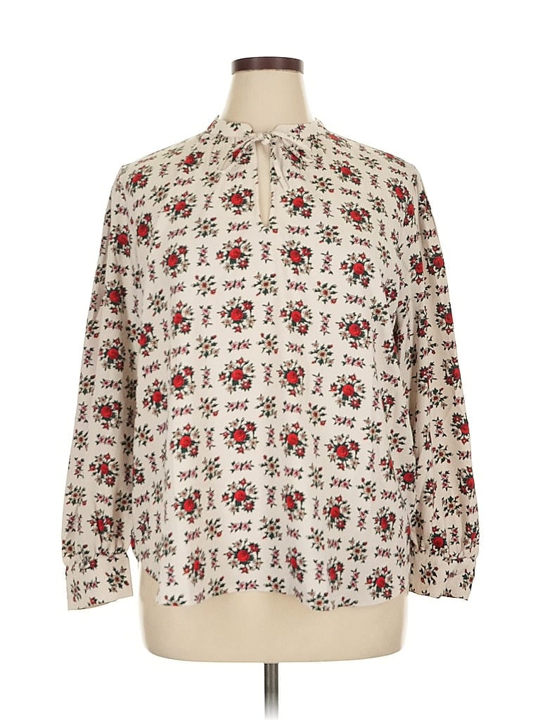 Pre-owned Ann Taylor Loft Outlet Long Sleeve Blouse In White