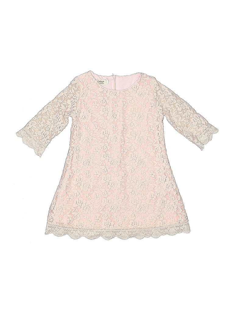 Pre-owned Assorted Brands Kids' 3/4 Sleeve Top Pink Sweetheart Neckline Tops