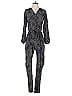 Rebecca Taylor 100% Silk Graphic Black Jumpsuit Size 0 - photo 1