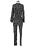 Rebecca Taylor 100% Silk Graphic Black Jumpsuit Size 0 - photo 2