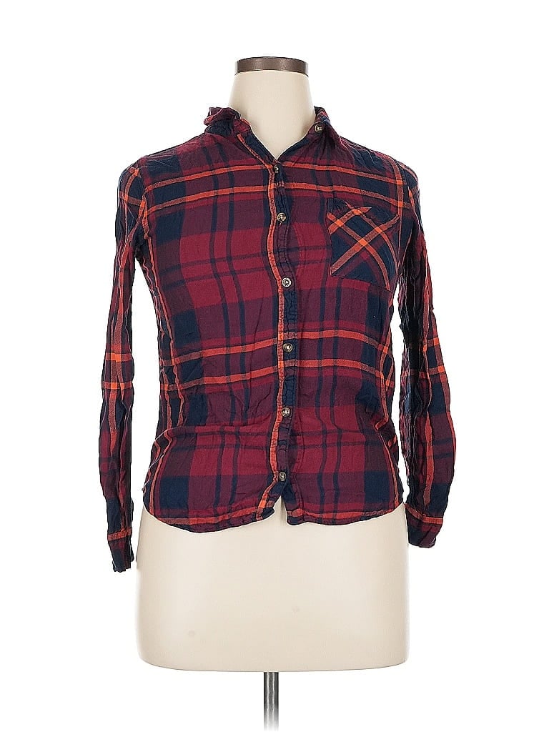 Click to view more detailed imagery on our partner's website Pre-owned Abercrombie & Fitch Long Sleeve Button Down Shirt In Burgundy