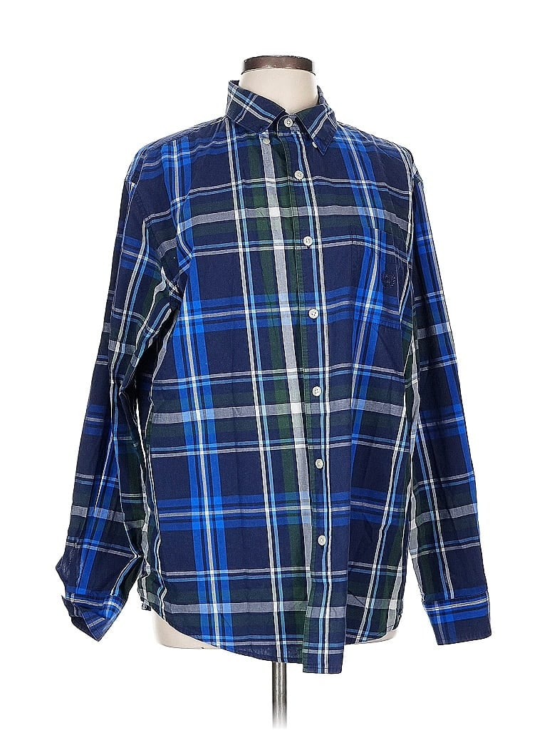 Pre-owned Chaps Long Sleeve Button Down Shirt In Blue