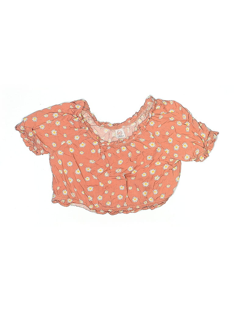 Pre-owned Wonder Nation Kids' Short Sleeve Blouse In Pink