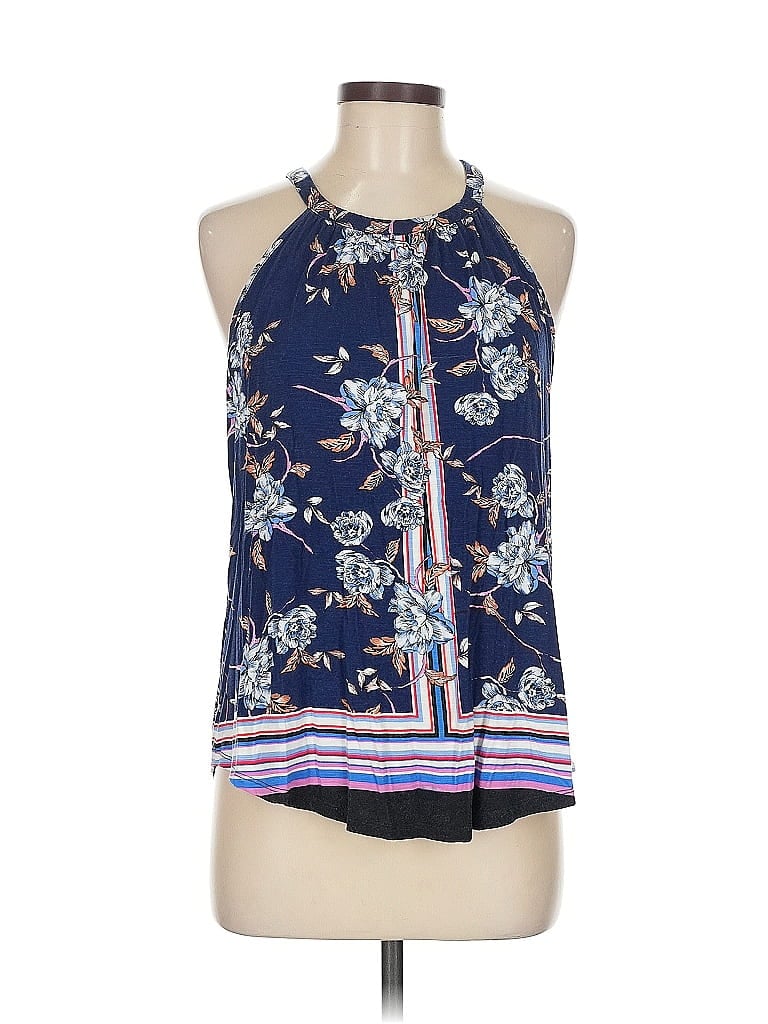 DANIEL RAINN Pre-owned Tank Top Blue Halter Neckline Tops