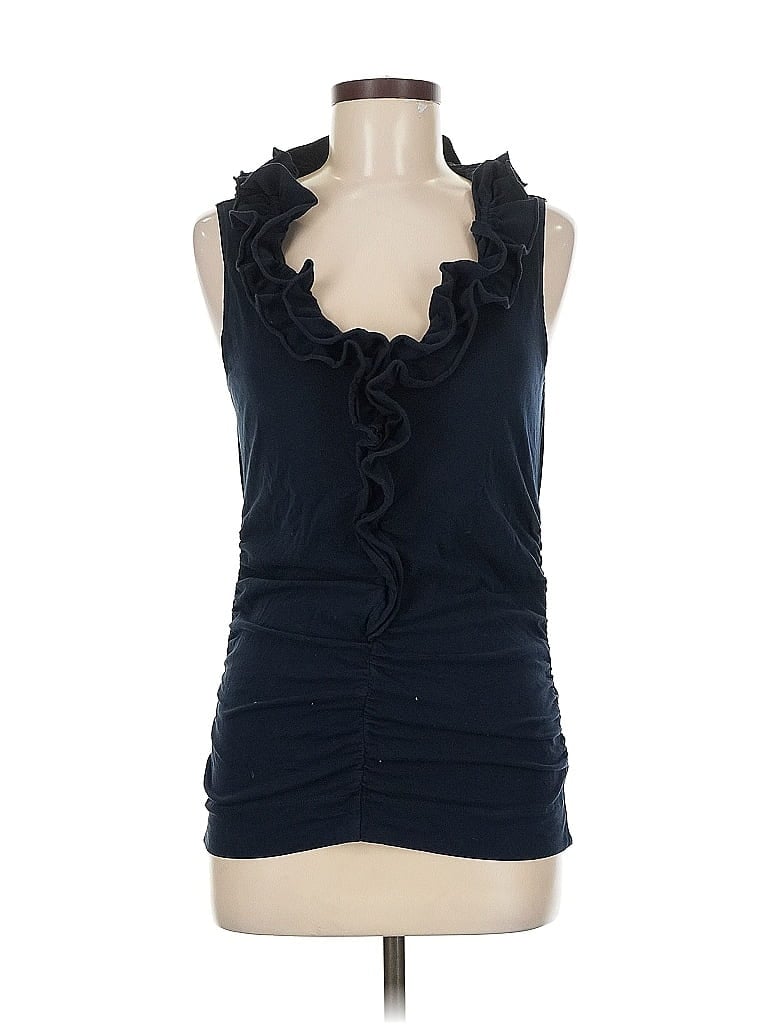 Click to view more detailed imagery on our partner's website Pre-owned Cabi Tank Top Blue Ruffles Neckline Tops