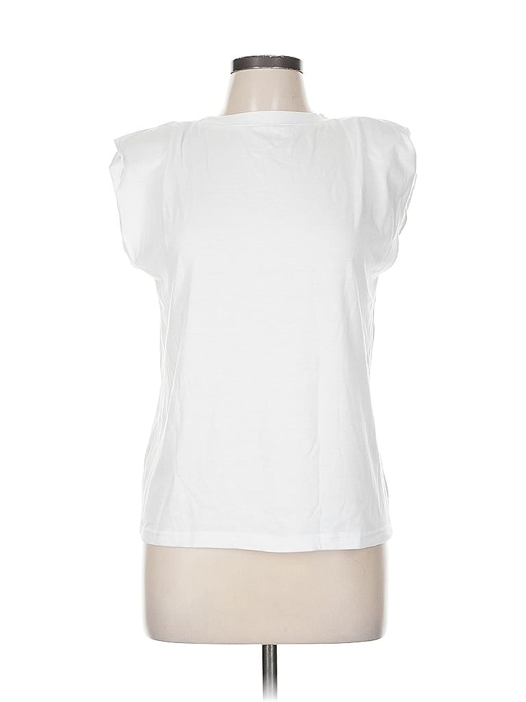 Pre-owned Unbranded Sleeveless T-shirt In White