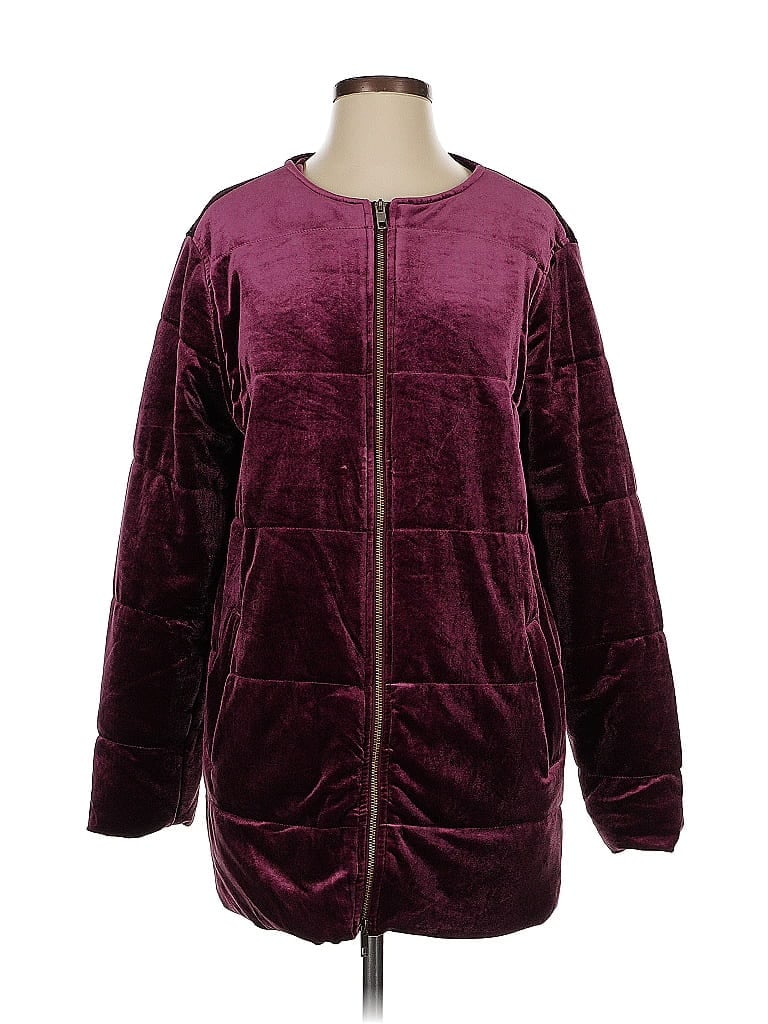 Pre-owned Who What Wear Jacket In Burgundy