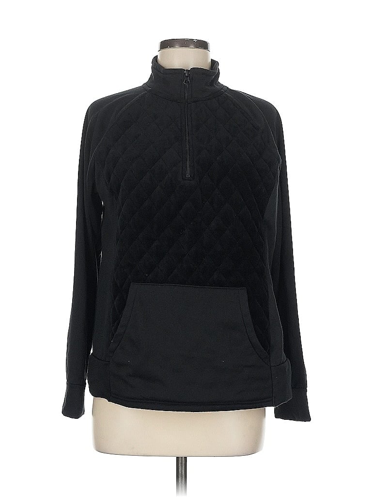 Pre-owned Sjb Active By St. John's Bay Fleece Jacket In Black