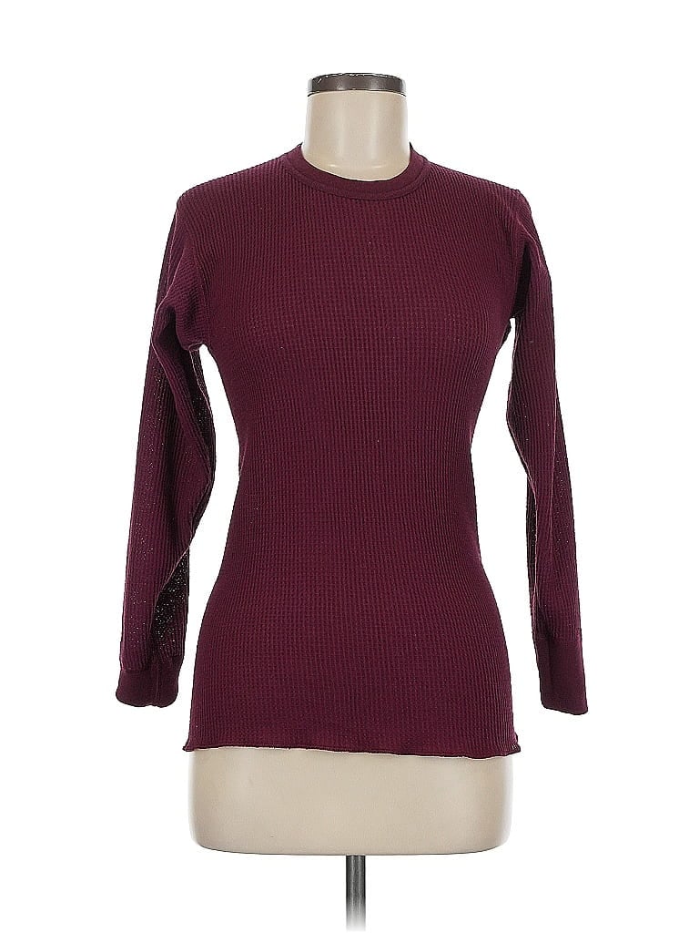 Pre-owned Assorted Brands 3/4 Sleeve T-shirt In Burgundy