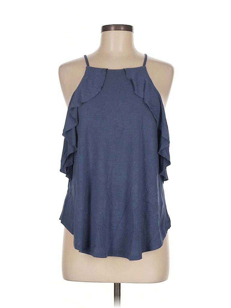 Pre-owned Express Sleeveless Top Blue Halter Neckline Tops