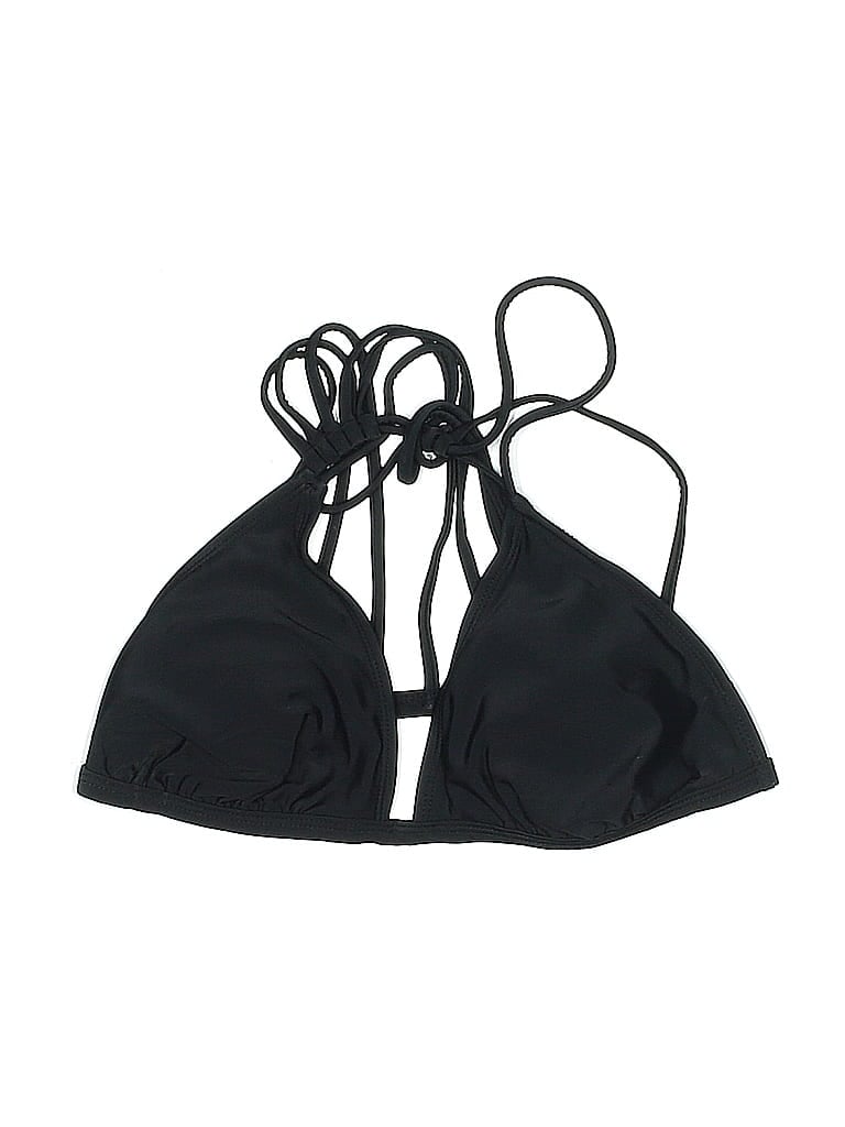 Pre-owned Xhilaration Swimsuit Top Black Solid Pattern Swimwear