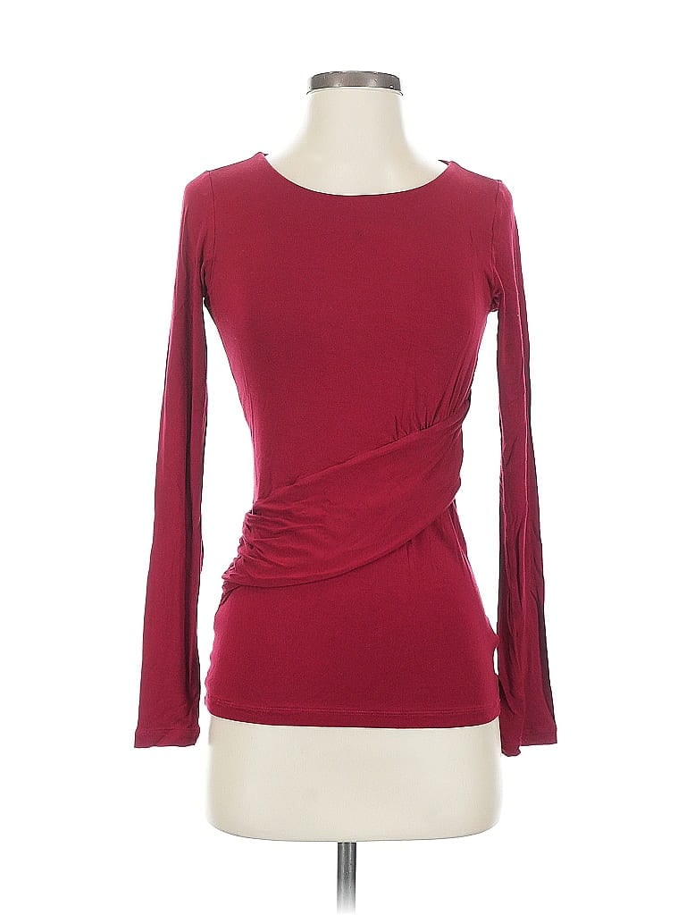 Pre-owned Cabi Long Sleeve Top Burgundy Boatneck Tops