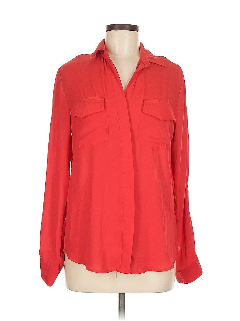 Pre-owned Sam Edelman Long Sleeve Blouse In Red