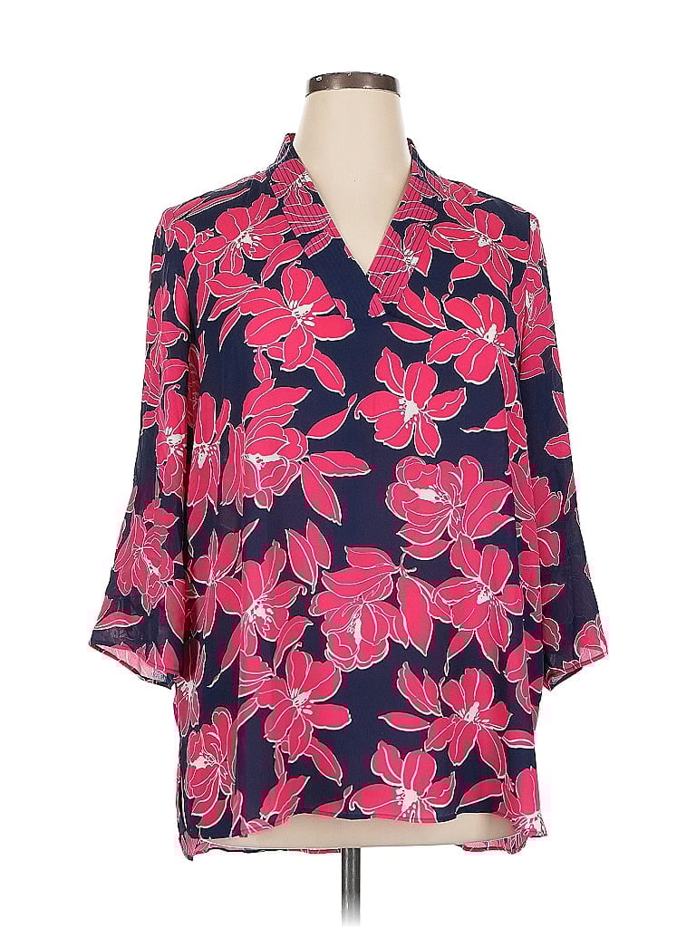 Pre-owned Chaus Long Sleeve Blouse In Pink