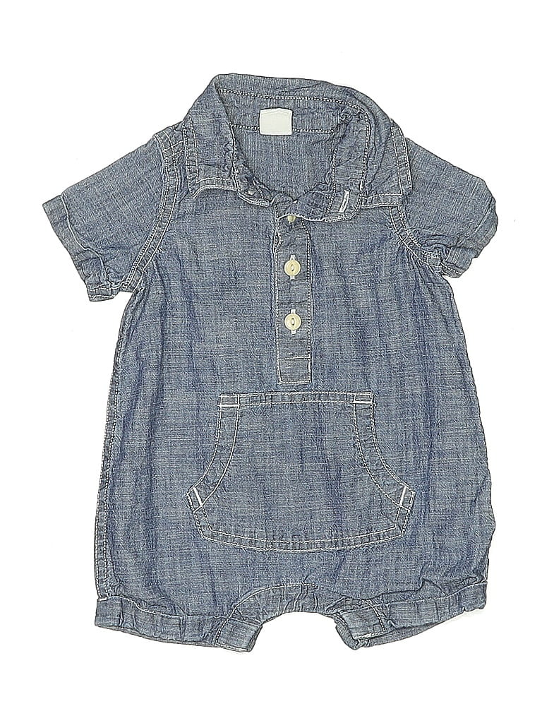 Pre-owned Baby Gap Babies' Short Sleeve Onesie In Blue