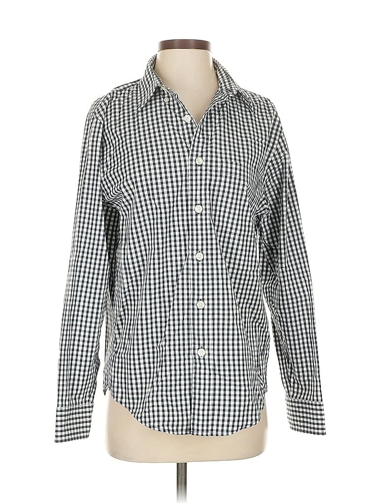 ABERCROMBIE & FITCH Pre-owned Long Sleeve Button Down Shirt In Silver