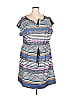 T by Talbots 100% Cotton Stripes Blue Casual Dress Size 3X - photo 1