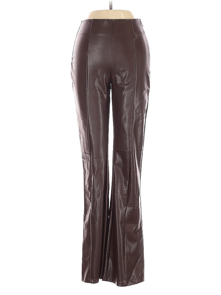 Pre-owned Abercrombie & Fitch Faux Leather Pants In Brown