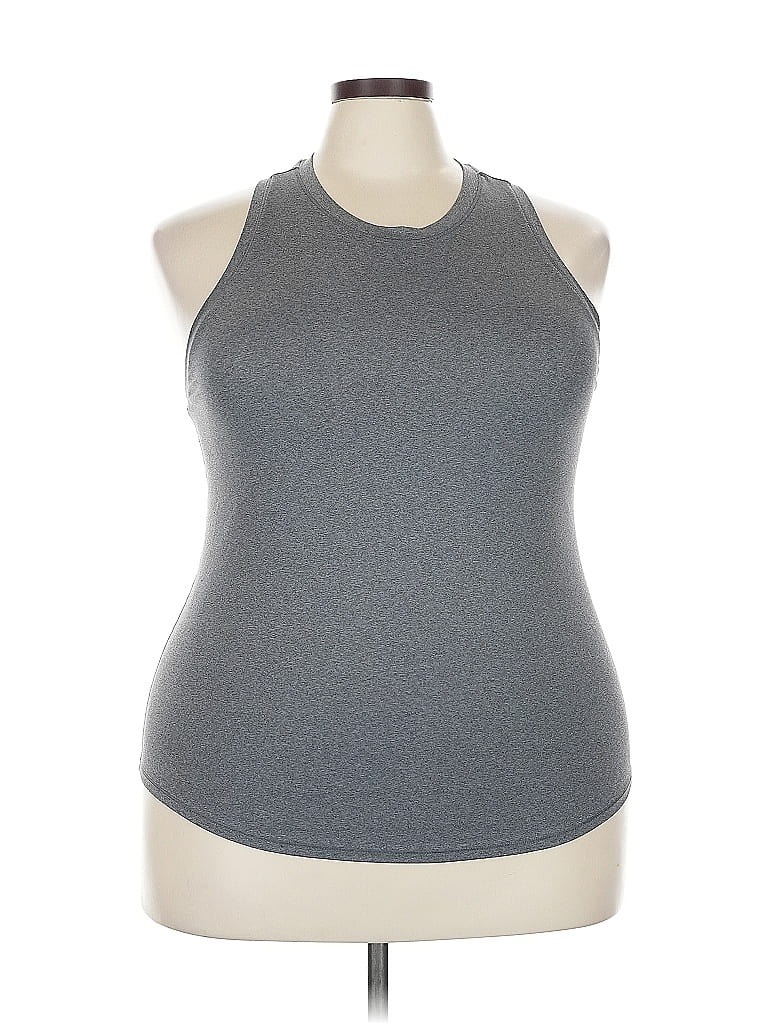 Pre-owned All In Motion Tank Top Gray Halter Neckline Tops