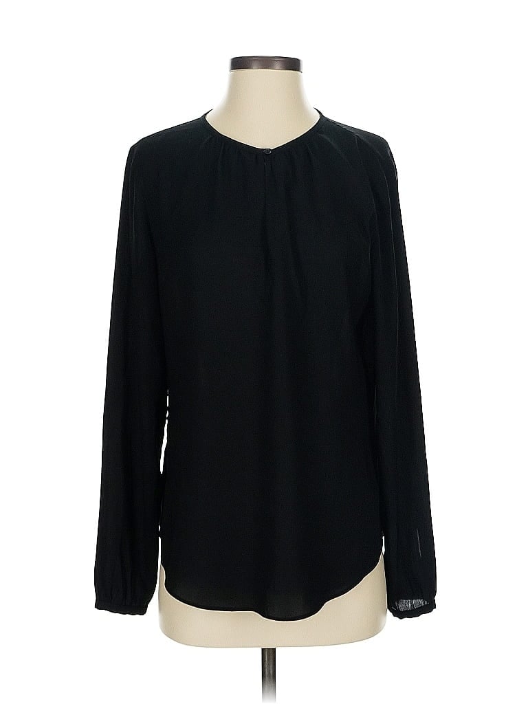 Pre-owned Ann Taylor Long Sleeve Blouse In Black