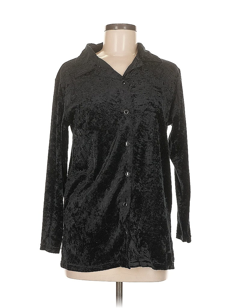 Pre-owned Voice Long Sleeve Blouse In Black