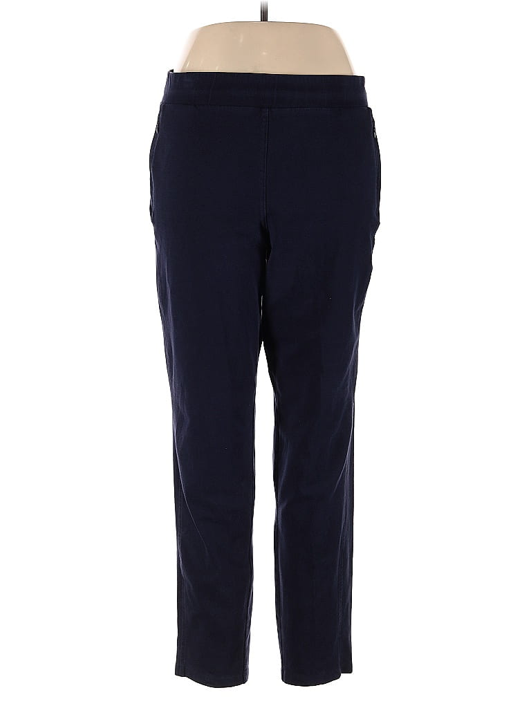 T by Talbots Solid Blue Casual Pants Size L - photo 1