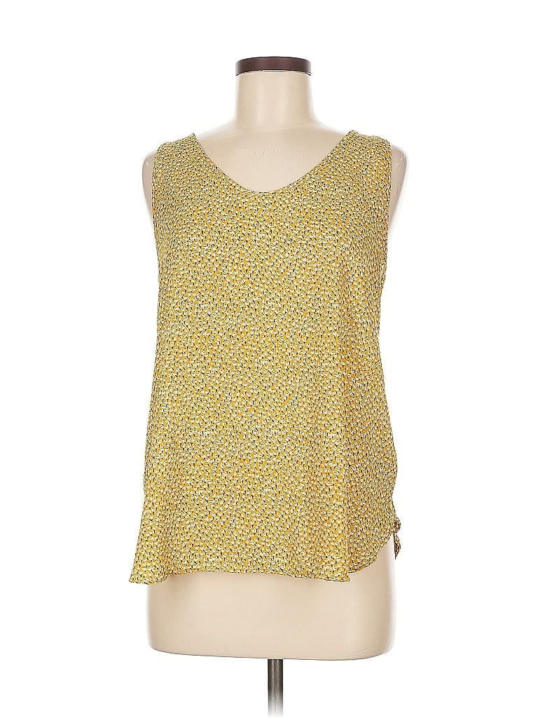 Pre-owned Ann Taylor Loft Outlet Sleeveless Top Yellow Scoop Neck Tops
