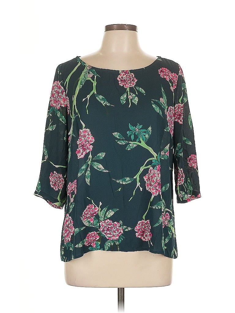 Pre-owned Hd In Paris 3/4 Sleeve Blouse In Green