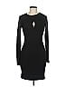 Aqua Solid Black Cocktail Dress Size M - photo 1