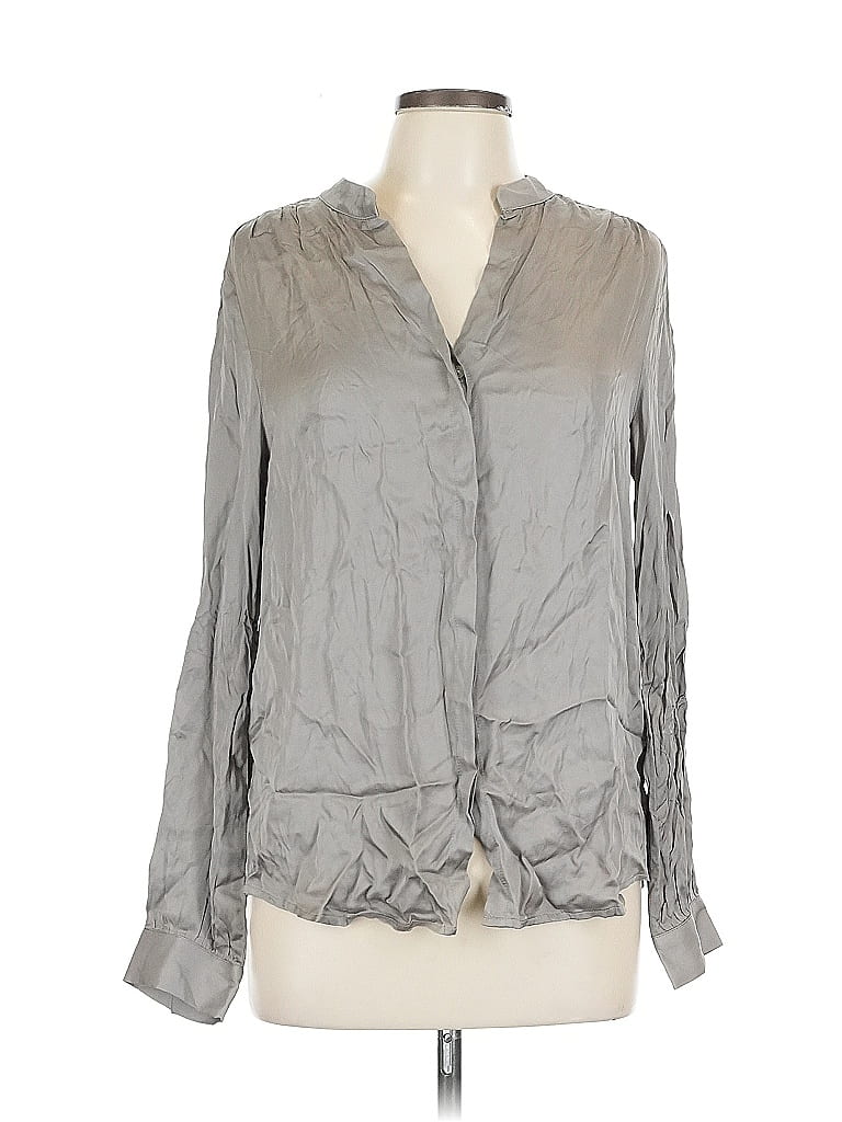 Pre-owned Olivaceous Long Sleeve Blouse In Gray