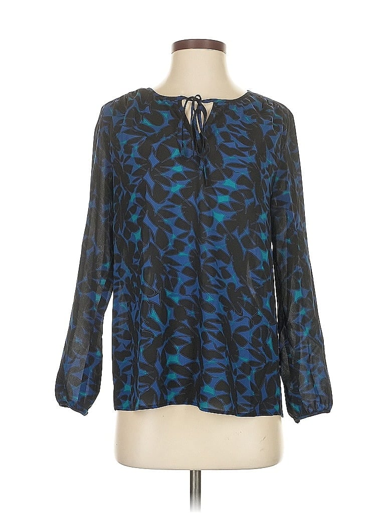 Pre-owned J.crew Factory Store 3/4 Sleeve Blouse In Blue