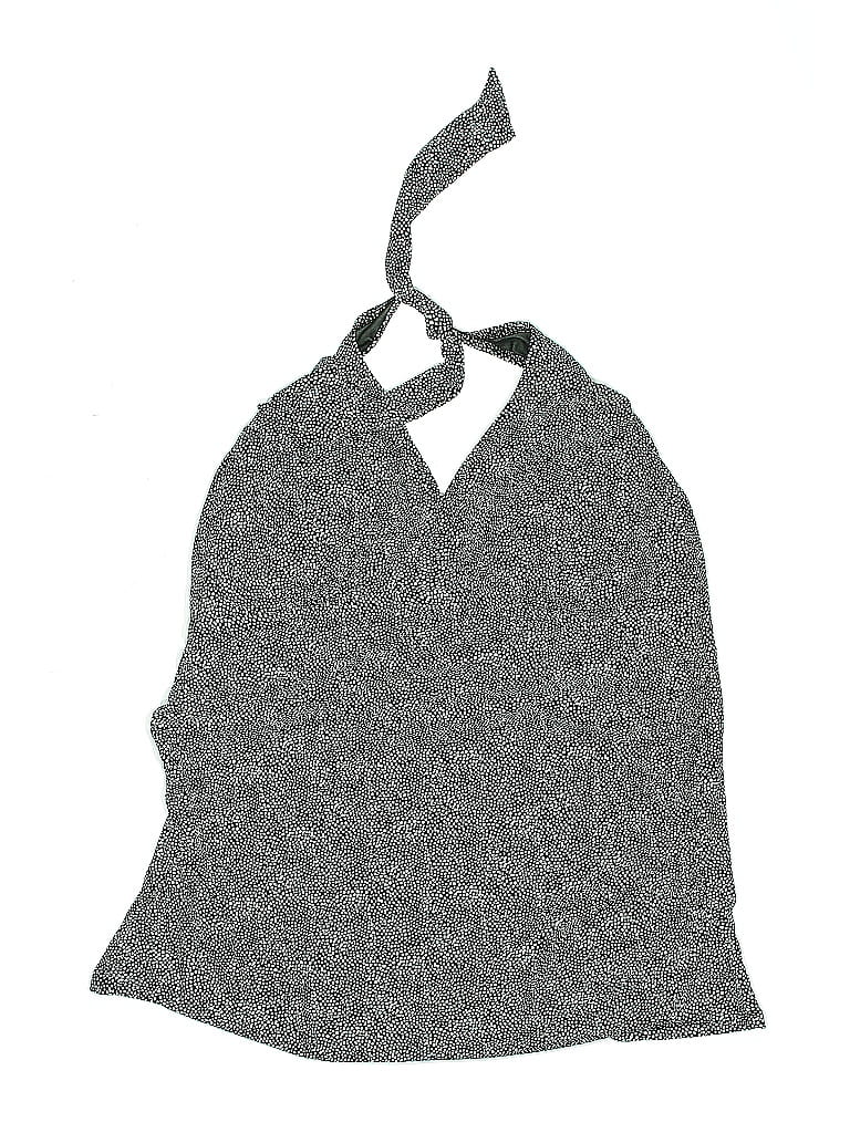 Pre-owned Profile By Gottex Swimsuit Top Gray Polka Dots Pattern Swimwear