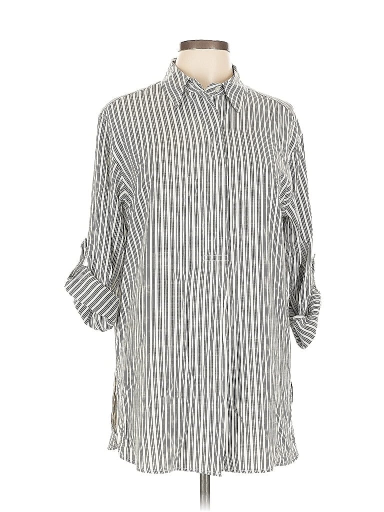 Pre-owned Max Studio 3/4 Sleeve Blouse In Silver