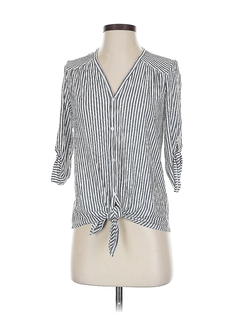 Pre-owned Max Studio 3/4 Sleeve Blouse In Gray