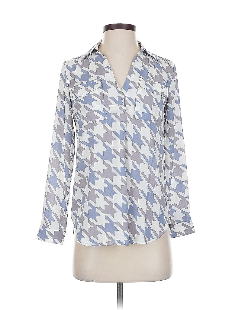 Pre-owned Ann Taylor 3/4 Sleeve Blouse In Blue