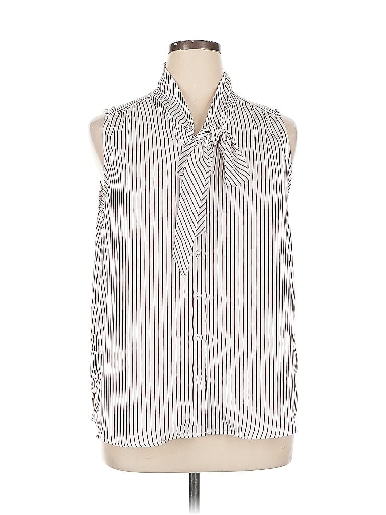 Pre-owned Carolina Belle Sleeveless Blouse In White